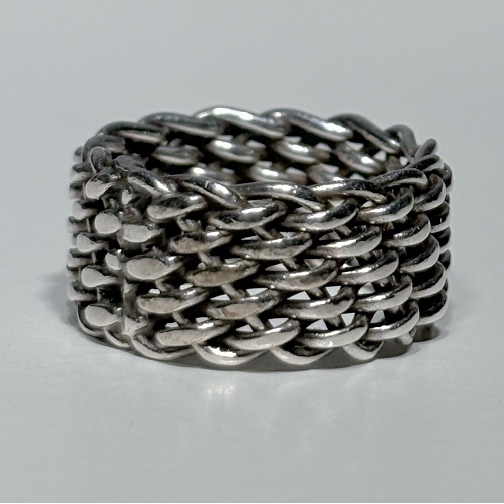 Silver Braided Tiffany Inspired Women’s Ring Size 7